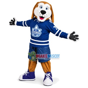 Elated Brown Dog Mascot Adult Costume Elated Brown Dog Mascot Adult Costume