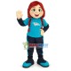 Freckled Sport Girl With Double Braids Mascot Costume Freckled Sport Girl With Double Braids Mascot Costume