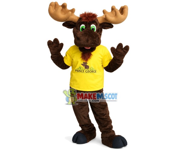 Green Eyes Moose of Travel Agency Mascot Costume