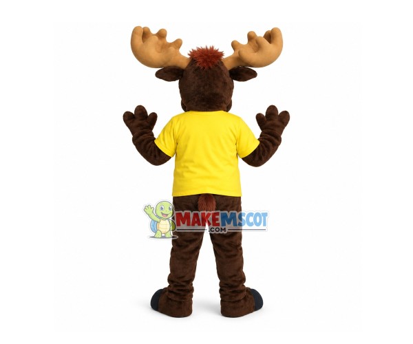 Green Eyes Moose of Travel Agency Mascot Costume Green Eyes Moose of Travel Agency Mascot Costume