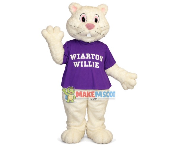 White Plush Groundhog Mascot Costume For Festival White Plush Groundhog Mascot Costume For Festival