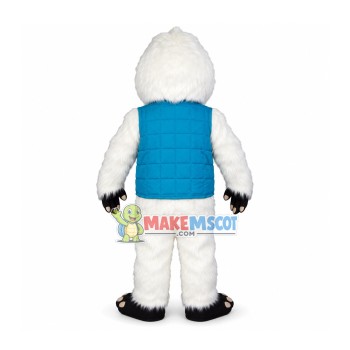 Long-haired Ape Wearing Down Vest Mascot Costume Long-haired Ape Wearing Down Vest Mascot Costume