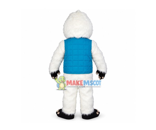Long-haired Ape Wearing Down Vest Mascot Costume Long-haired Ape Wearing Down Vest Mascot Costume