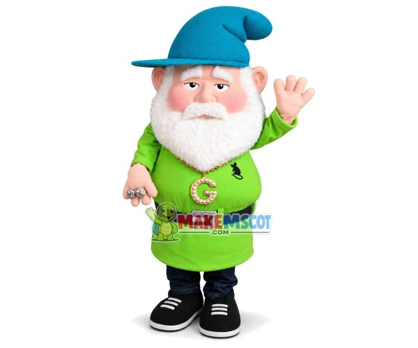 Serious Green Dwarf Mascot Costume Serious Green Dwarf Mascot Costume