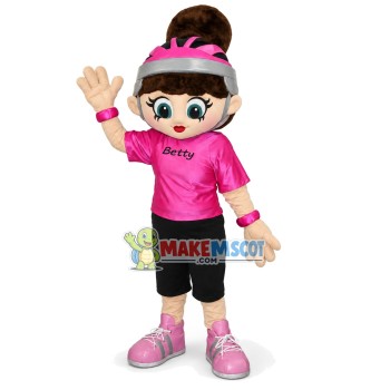 Simply Girl In The Bright Top Mascot Costume