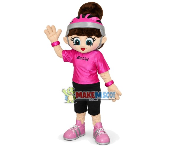 Simply Girl In The Bright Top Mascot Costume