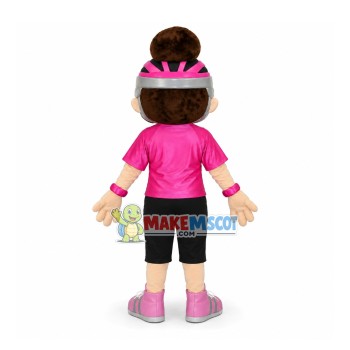Simply Girl In The Bright Top Mascot Costume Simply Girl In The Bright Top Mascot Costume