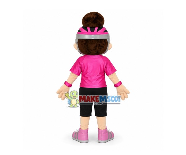Simply Girl In The Bright Top Mascot Costume