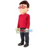 Young Man With Red Glasses Mascot Costume