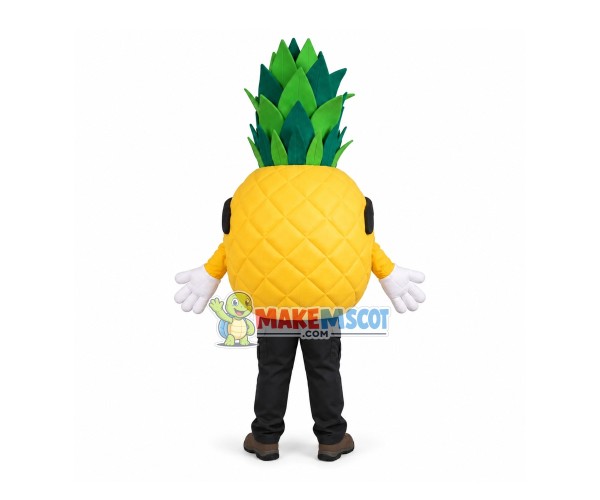 Fancy Cartoon Pineapple With Sunglasses Mascot Costume Fancy Cartoon Pineapple With Sunglasses Mascot Costume