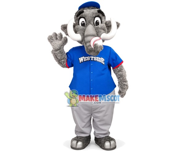 Playing Sport Gray Elephant Mascot Costume Playing Sport Gray Elephant Mascot Costume