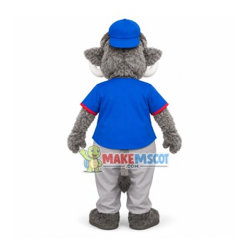 Playing Sport Gray Elephant Mascot Costume