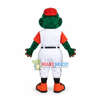 Green & Orange Dragon With Tunic Jumpsuit Mascot Costume Green & Orange Dragon With Tunic Jumpsuit Mascot Costume