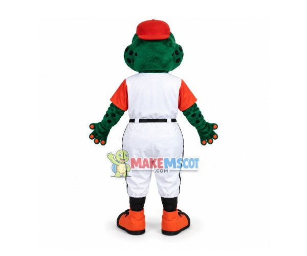 Green & Orange Dragon With Tunic Jumpsuit Mascot Costume Green & Orange Dragon With Tunic Jumpsuit Mascot Costume
