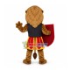 Muscular Lion Warrior Holding Shield Mascot Costume Muscular Lion Warrior Holding Shield Mascot Costume