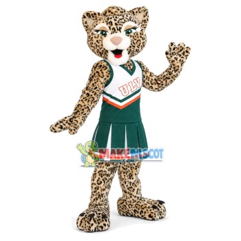 Cheerleader Leopard Mascot Costume of The University Cheerleader Leopard Mascot Costume of The University