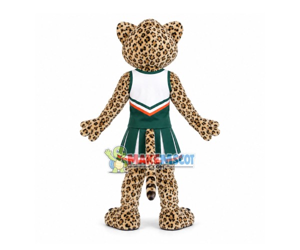 Cheerleader Leopard Mascot Costume of The University Cheerleader Leopard Mascot Costume of The University