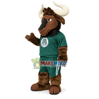 Strong Brown Bull Of The College Mascot Costume Strong Brown Bull Of The College Mascot Costume