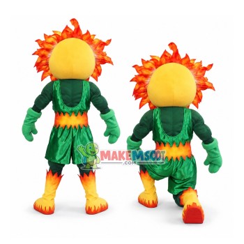 Fierce Flame Doll With Muscle Mascot Costume Fierce Flame Doll With Muscle Mascot Costume