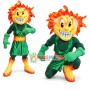 Fierce Flame Doll With Muscle Mascot Costume