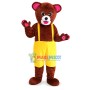 Likable Red Brown Bear Mascot Costume