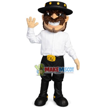 Spanish Bearded Man In Training School Mascot Costume
