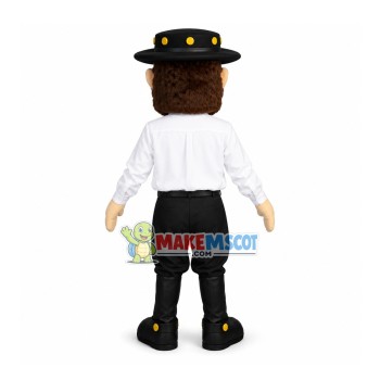 Spanish Bearded Man In Training School Mascot Costume Spanish Bearded Man In Training School Mascot Costume