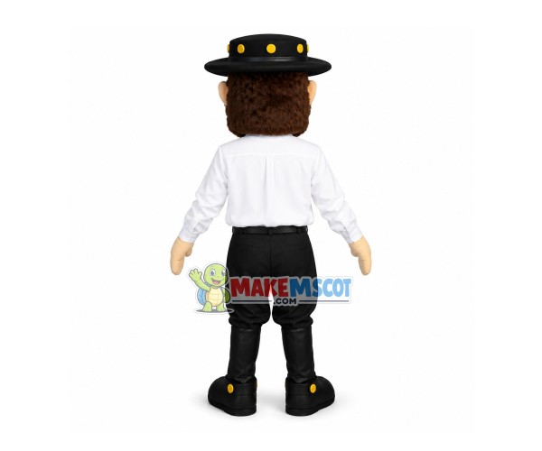 Spanish Bearded Man In Training School Mascot Costume Spanish Bearded Man In Training School Mascot Costume