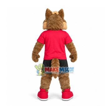 Athlete Brown Wolf Full of Energy Mascot Costume Athlete Brown Wolf Full of Energy Mascot Costume