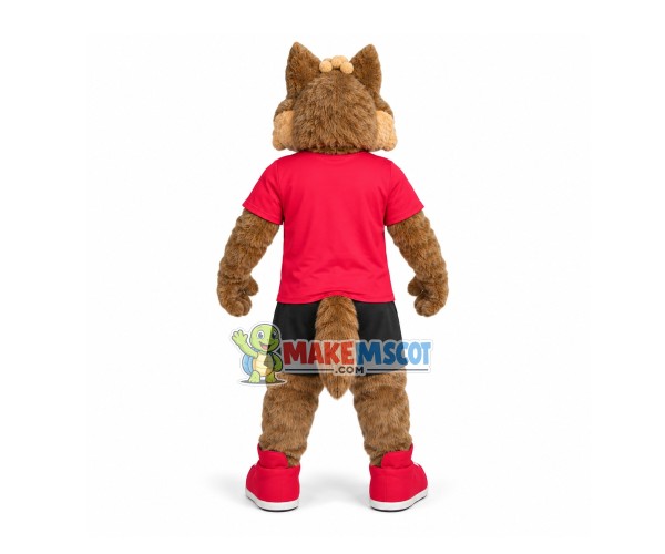 Athlete Brown Wolf Full of Energy Mascot Costume