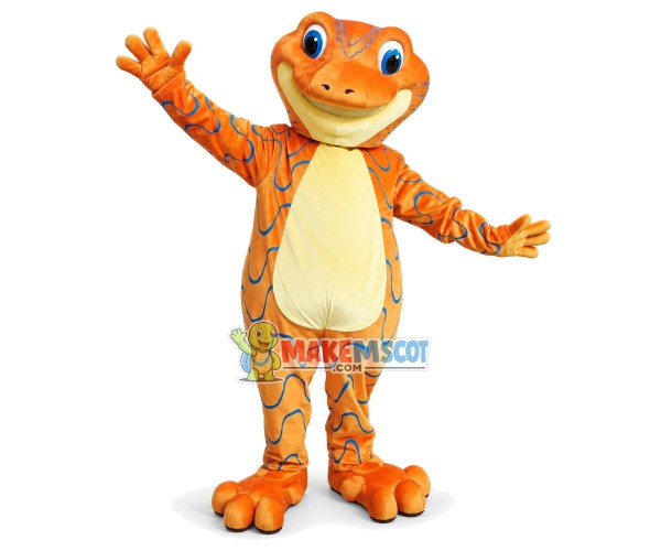 Fancy Orange Texture Frog Mascot Costume Fancy Orange Texture Frog Mascot Costume