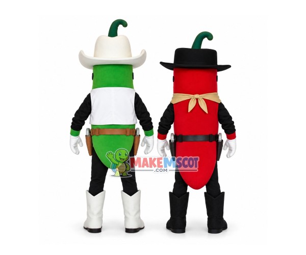 Pair of Funny Thieve Peppers Mascot Costume Pair of Funny Thieve Peppers Mascot Costume