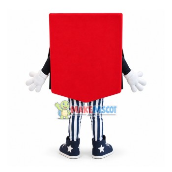 Red Service Window Of Bank Mascot Costume Red Service Window Of Bank Mascot Costume