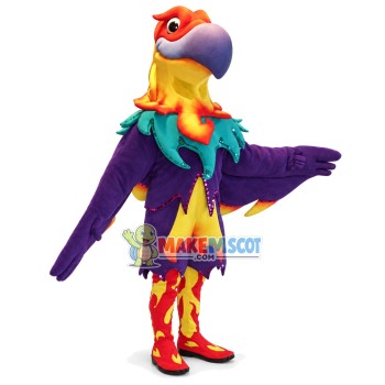Rare Parrot With Colorful Feathers Mascot Costume Rare Parrot With Colorful Feathers Mascot Costume