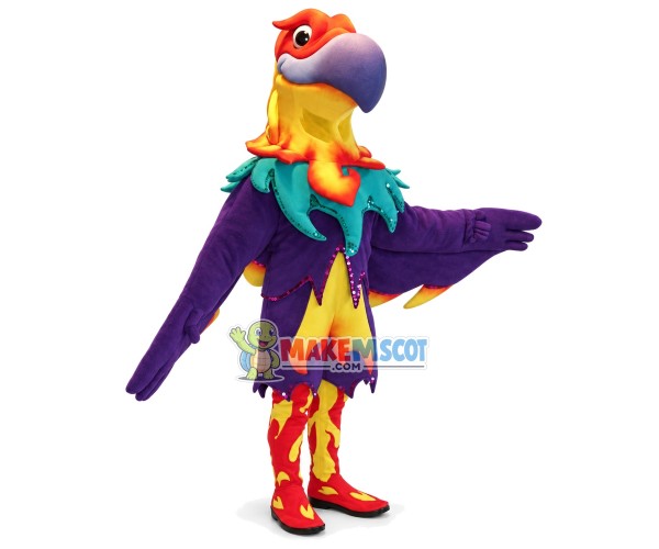 Rare Parrot With Colorful Feathers Mascot Costume