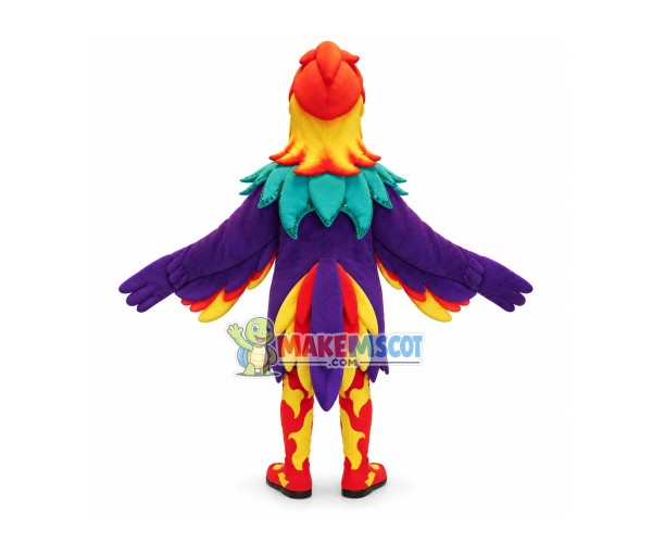 Rare Parrot With Colorful Feathers Mascot Costume Rare Parrot With Colorful Feathers Mascot Costume