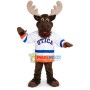 College Moose In The Sport Shirt Mascot Costume