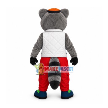 Raccoon In The Warm Vest Mascot Costume Raccoon In The Warm Vest Mascot Costume