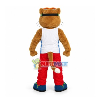 Diving Tiger Wearing Goggles Mascot Costume Diving Tiger Wearing Goggles Mascot Costume