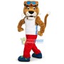Diving Tiger Wearing Goggles Mascot Costume
