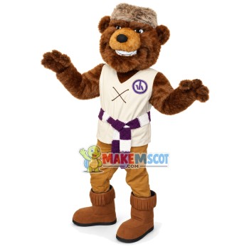 Fiercely Power Wild Bear Mascot Long Wool Costume Fiercely Power Wild Bear Mascot Long Wool Costume