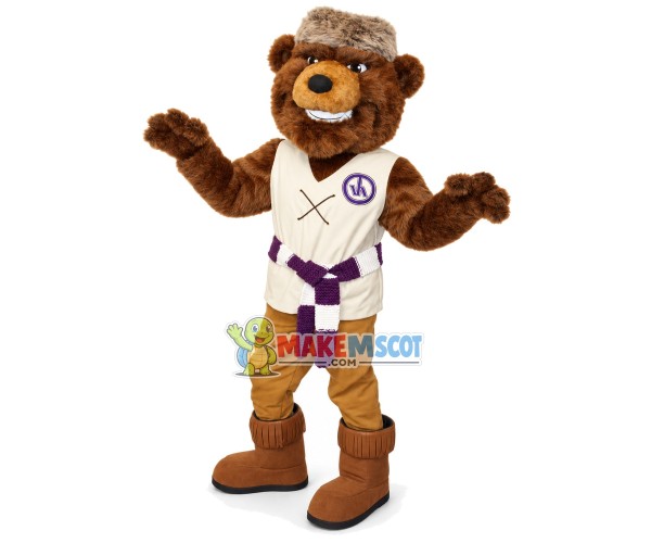 Fiercely Power Wild Bear Mascot Long Wool Costume Fiercely Power Wild Bear Mascot Long Wool Costume