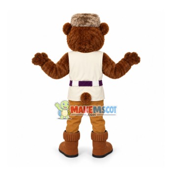 Fiercely Power Wild Bear Mascot Long Wool Costume Fiercely Power Wild Bear Mascot Long Wool Costume