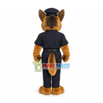 Saluting Handsome Police Dog Mascot Costume Saluting Handsome Police Dog Mascot Costume