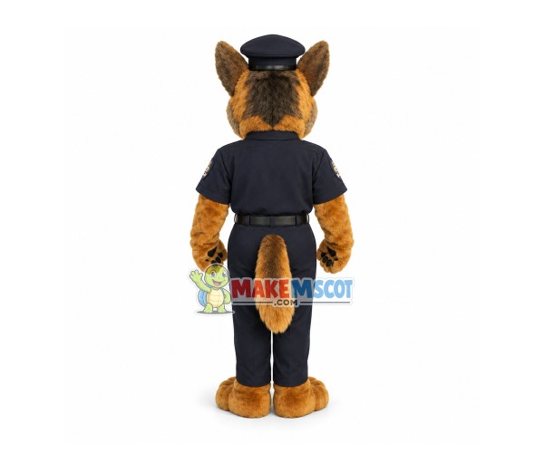 Saluting Handsome Police Dog Mascot Costume Saluting Handsome Police Dog Mascot Costume