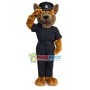 Saluting Handsome Police Dog Mascot Costume