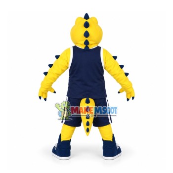 Sport Spiky Yellow Crocodile Mascot Costume