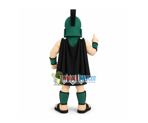 Power Green Warrior With Muscle Mascot Costume