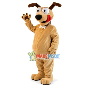 Hungry Dog With Ridged Ears Mascot Costume