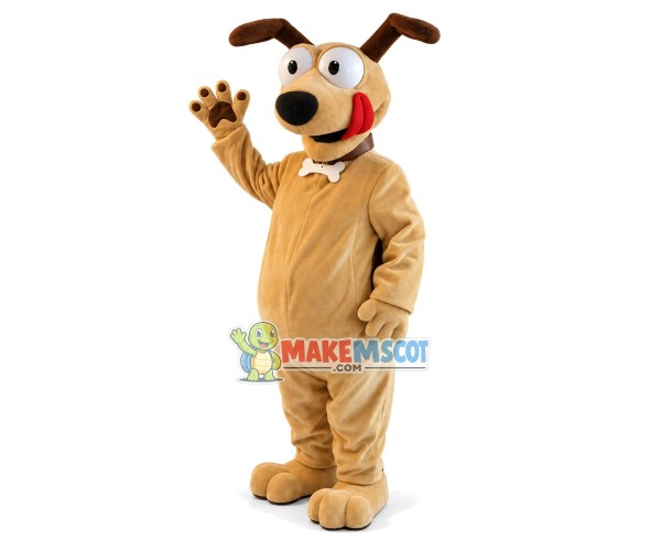 Hungry Dog With Ridged Ears Mascot Costume